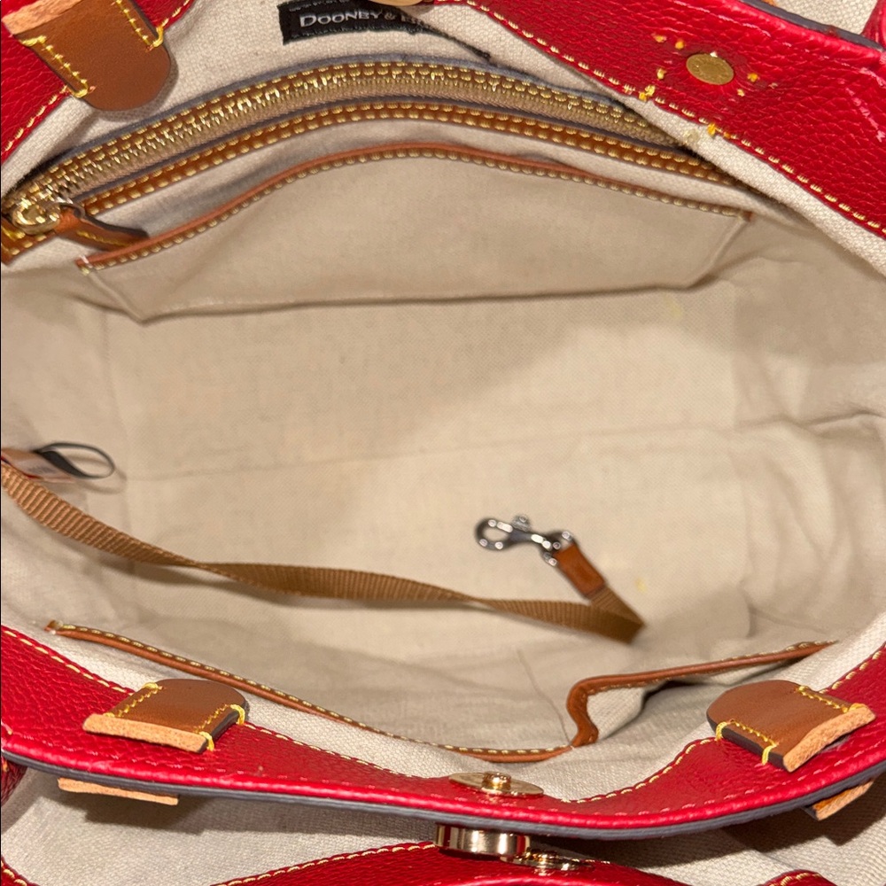 Dooney & Bourke Red Pebbled Leather Dawson Shoulder Bag - Picture 7 of 12